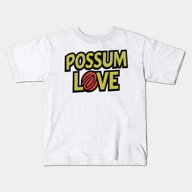 Possum Love Pop Art Kids T-Shirt by FreshIdea8